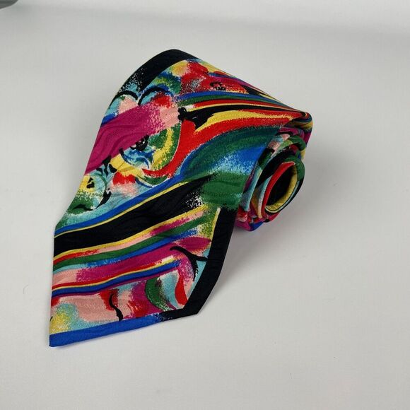 Vintage Other - 💗3/$30💗 Vintage Belgravia 100% Silk Men's Neck Tie Multicolor Abstract 80s